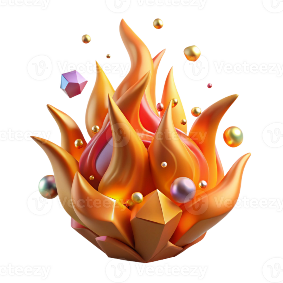dramatic abstract Fiery Flames Harmony of Chaos Isolated original png