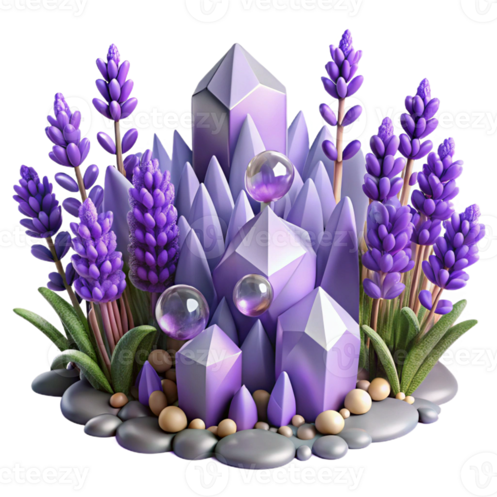 magnificent rustic Field of Lavender Flowers Isolated Element genuine png