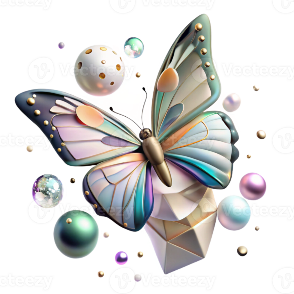 dramatic artistic Flying Butterfly Top View Cutout professional png