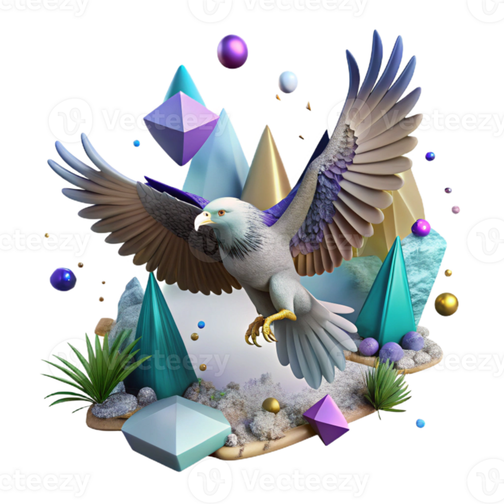 impressive creative Forest Eagle Soaring Isolated with Wide Wingspan original png