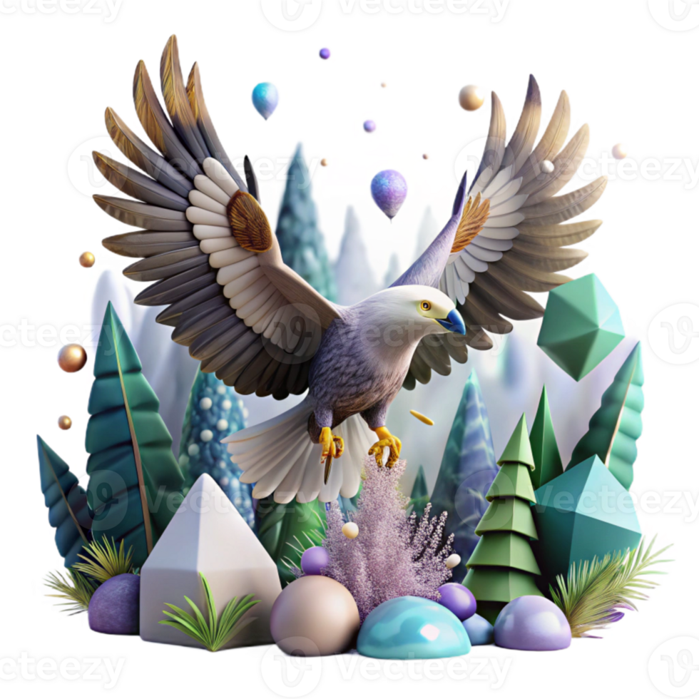 beautiful rustic Forest Eagle Soaring Isolated with Wide Wingspan high quality png