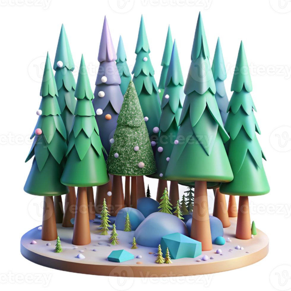impressive abstract Forest with Tall Trees Cutout Transparent Background high quality png