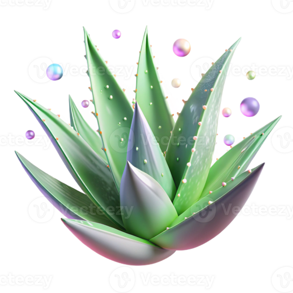 vibrant traditional Fresh Healing Aloe Vera Leaf Transparent Background high quality png