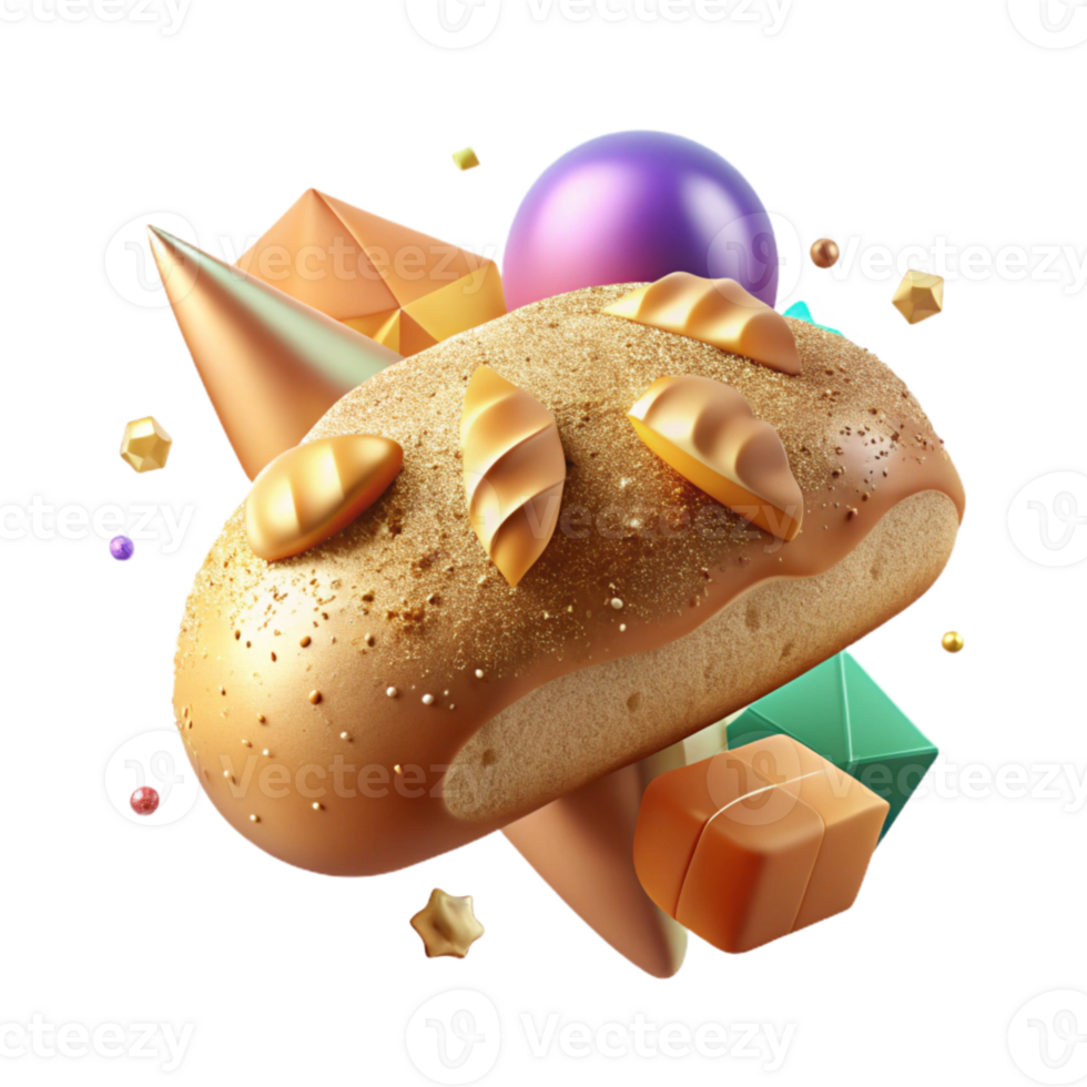 elegant classic Freshly Baked Bread Crusty Texture Isolated Element genuine png
