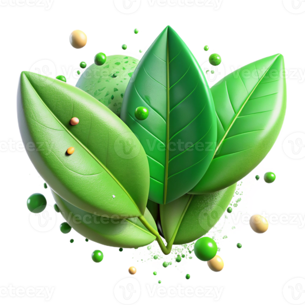 stunning modern Fresh Green Tea Leaves Isolated Element exclusive png