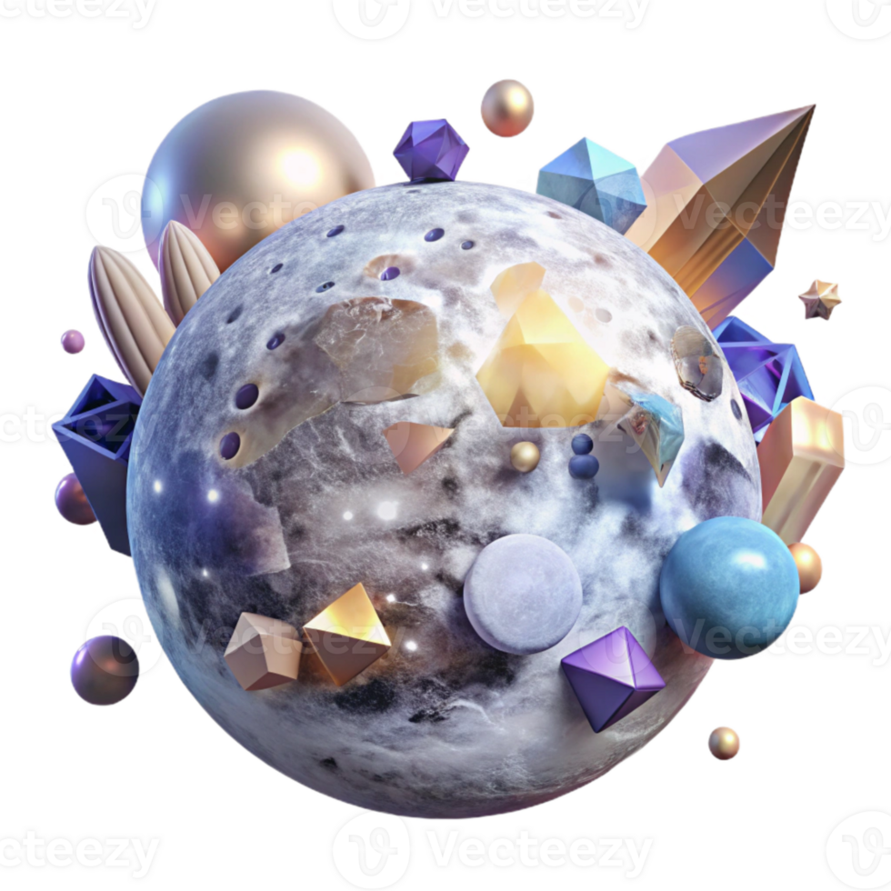 vibrant creative Full Moon with Soft Glow Transparent Isolated original png