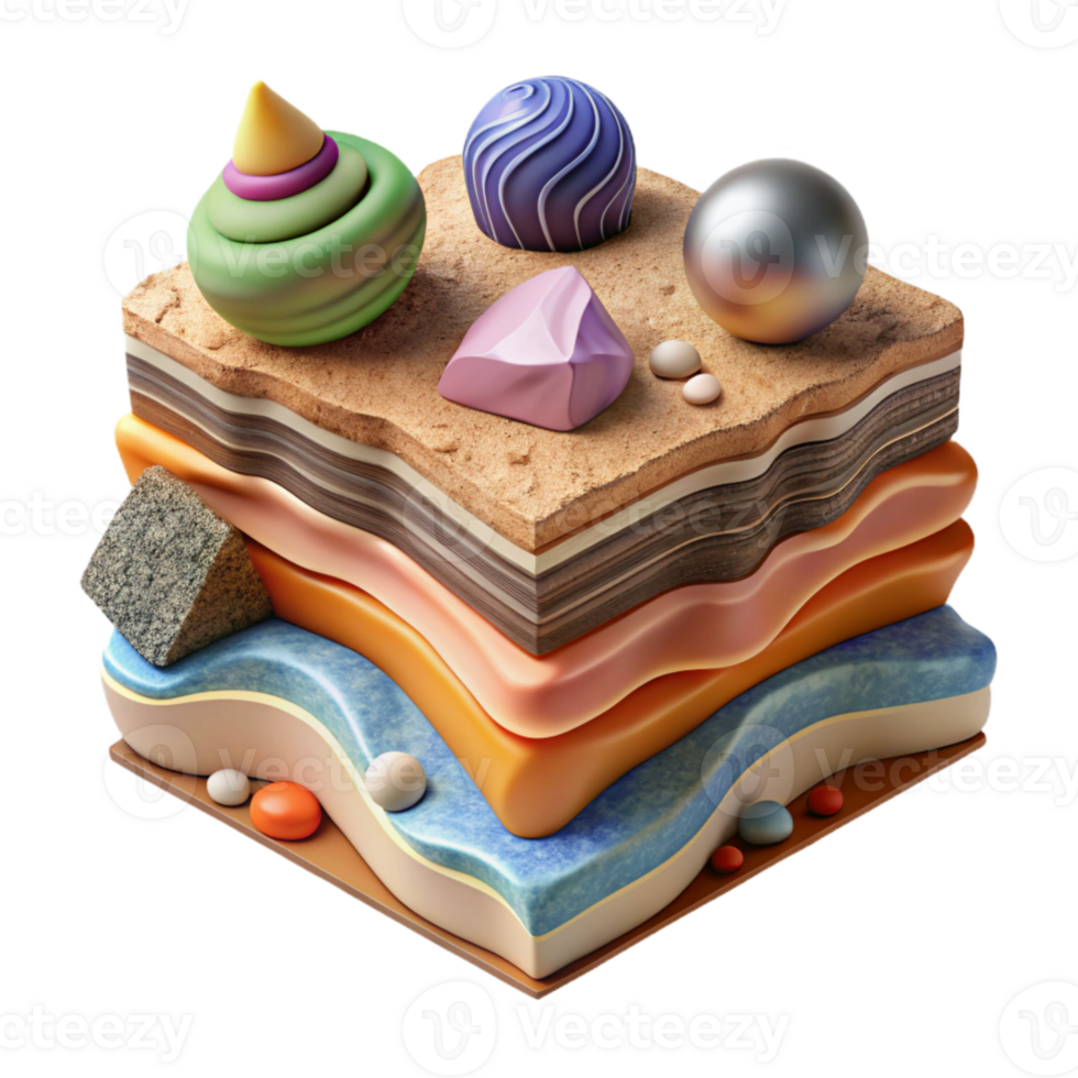 stunning contemporary Geological Layers Cutout with Sedimentary Rock exclusive png