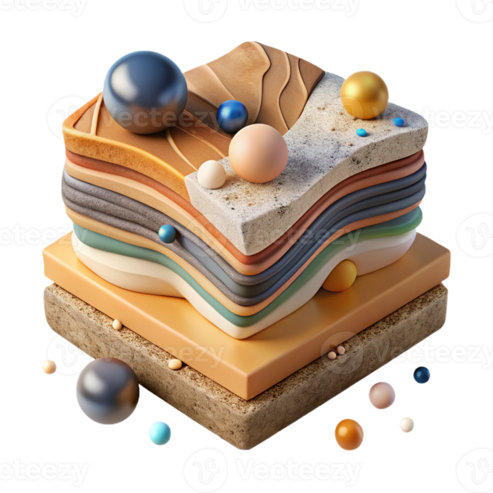 elegant modern Geological Layers Cutout with Sedimentary Rock exclusive png