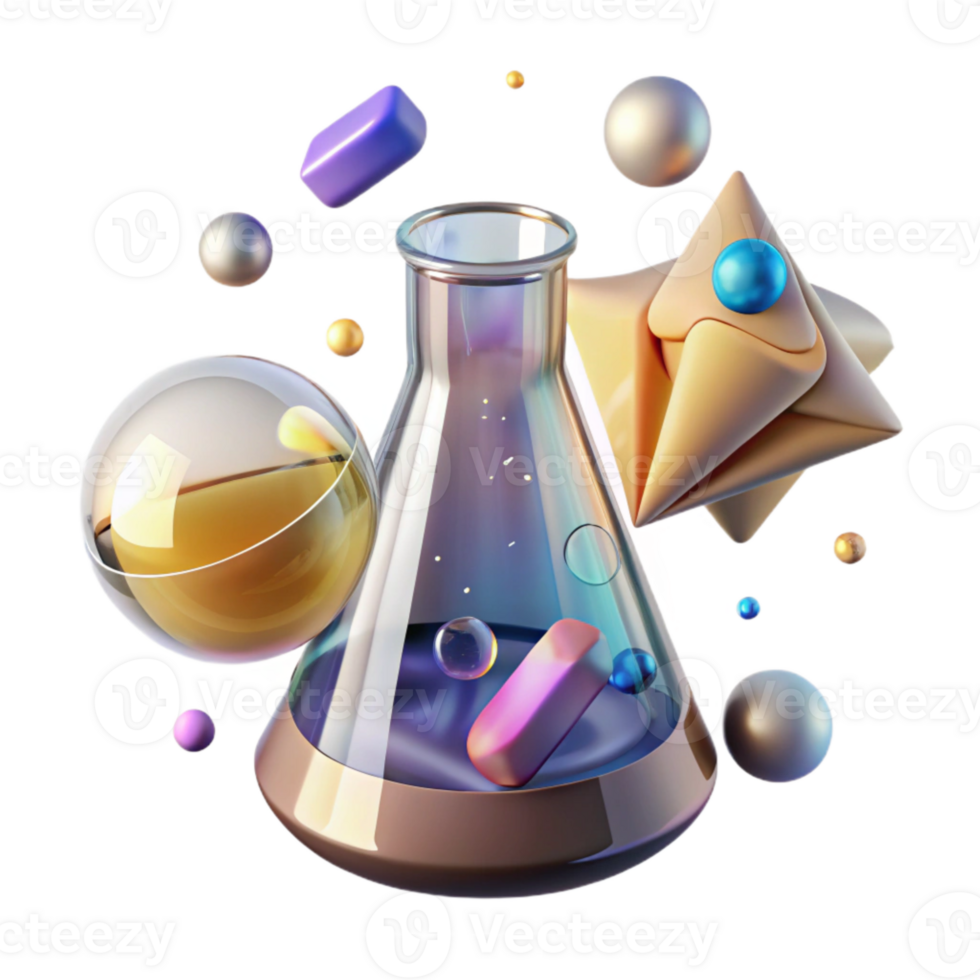 magnificent abstract Glass Beaker with Liquid high resolution png