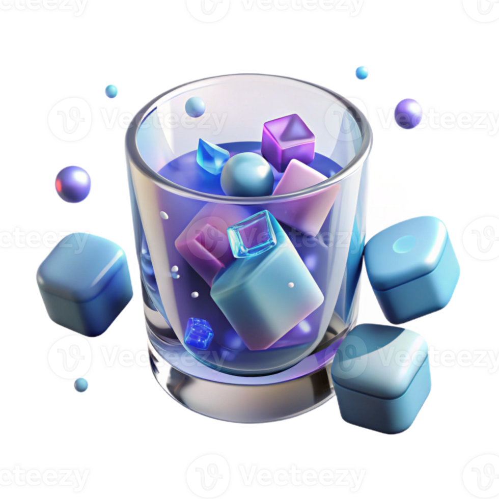 beautiful traditional Glass of Water with Ice Cubes Transparent Background Cutout exclusive png