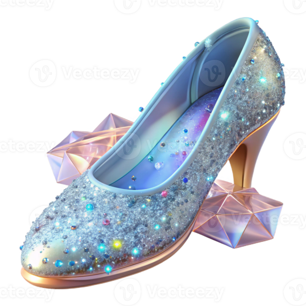 beautiful abstract Glass Slipper with Sparkling Detail Transparent Background professional png