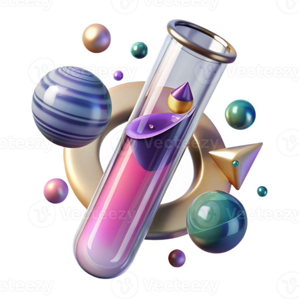 magnificent abstract Glass Test Tube with Liquid original png