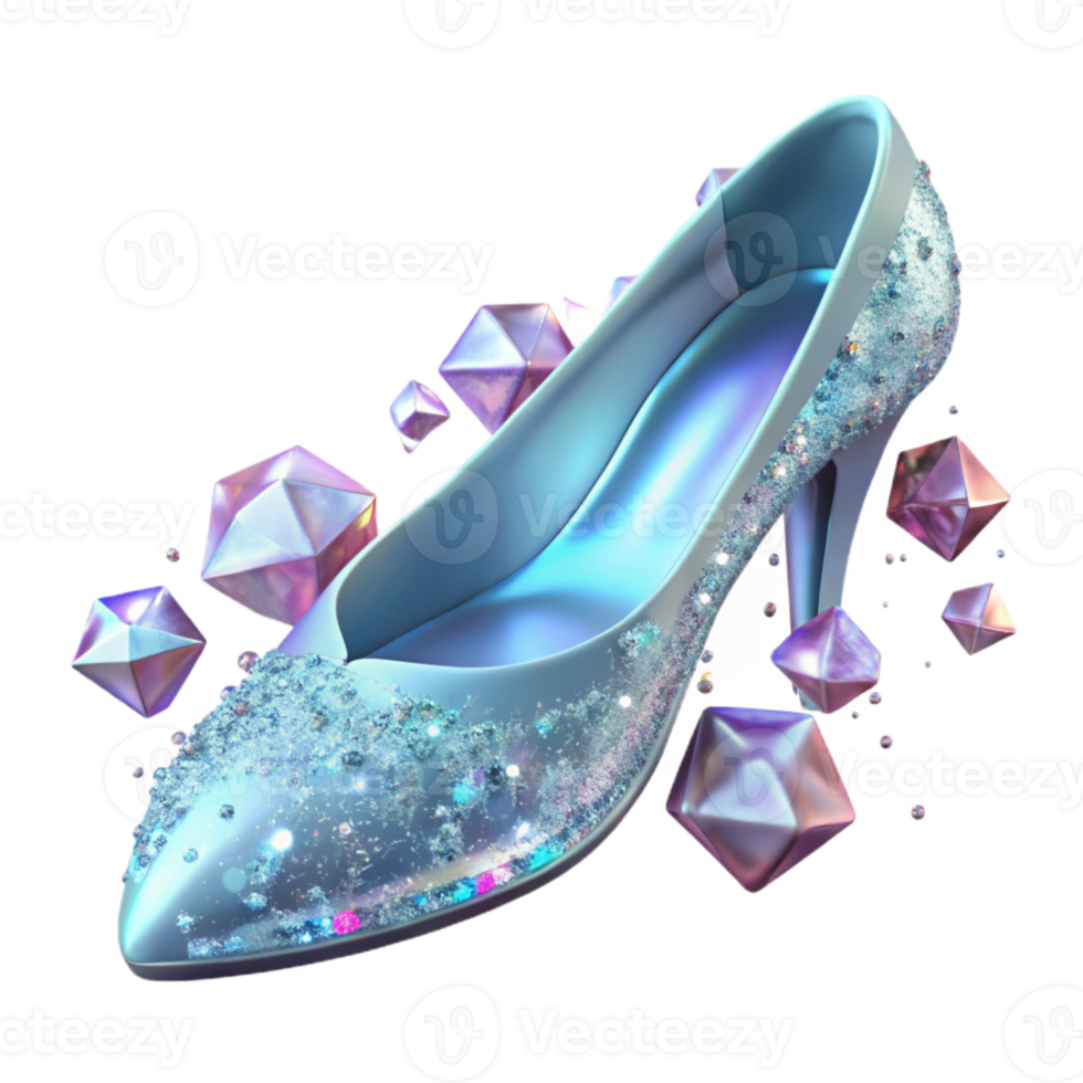 extraordinary classic Glass Slipper with Sparkling Detail Transparent Background high quality png