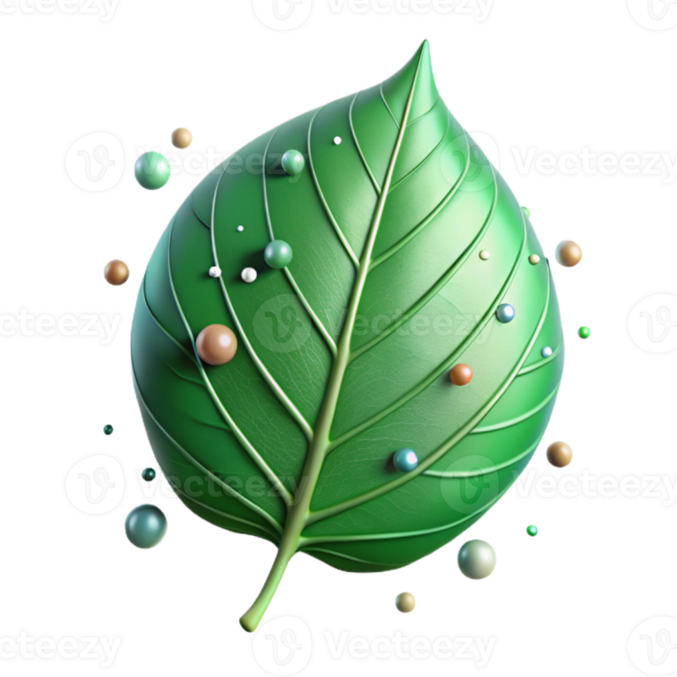impressive artistic Green Birch Leaf with Stem Cutout Isolated genuine png
