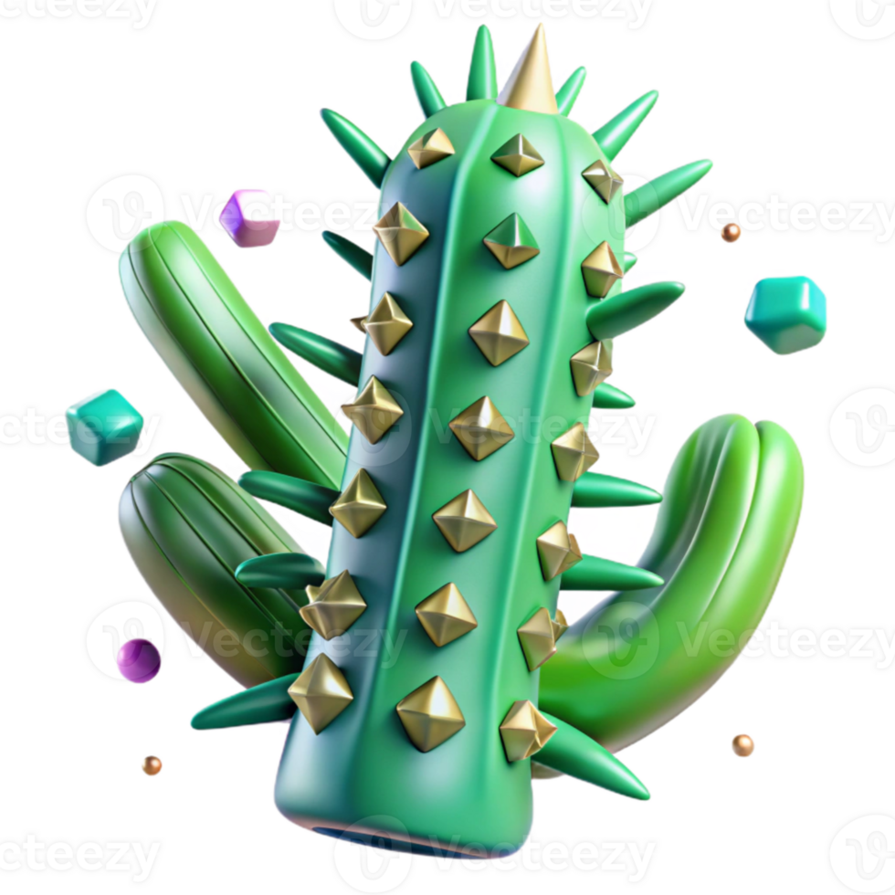 wonderful modern Green Cactus Spine Cutout premium png