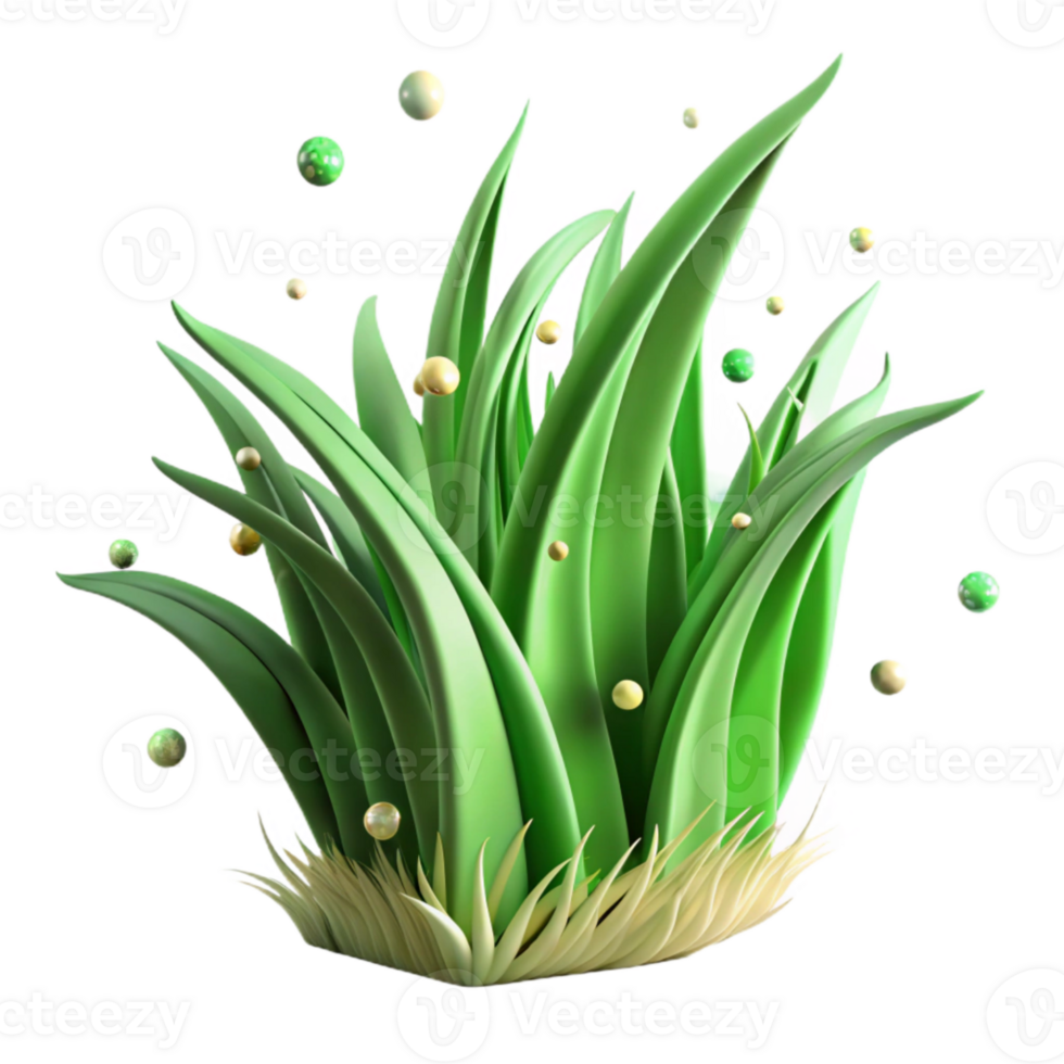 vibrant contemporary Green Grass Blades Swaying in Wind Isolated exclusive png