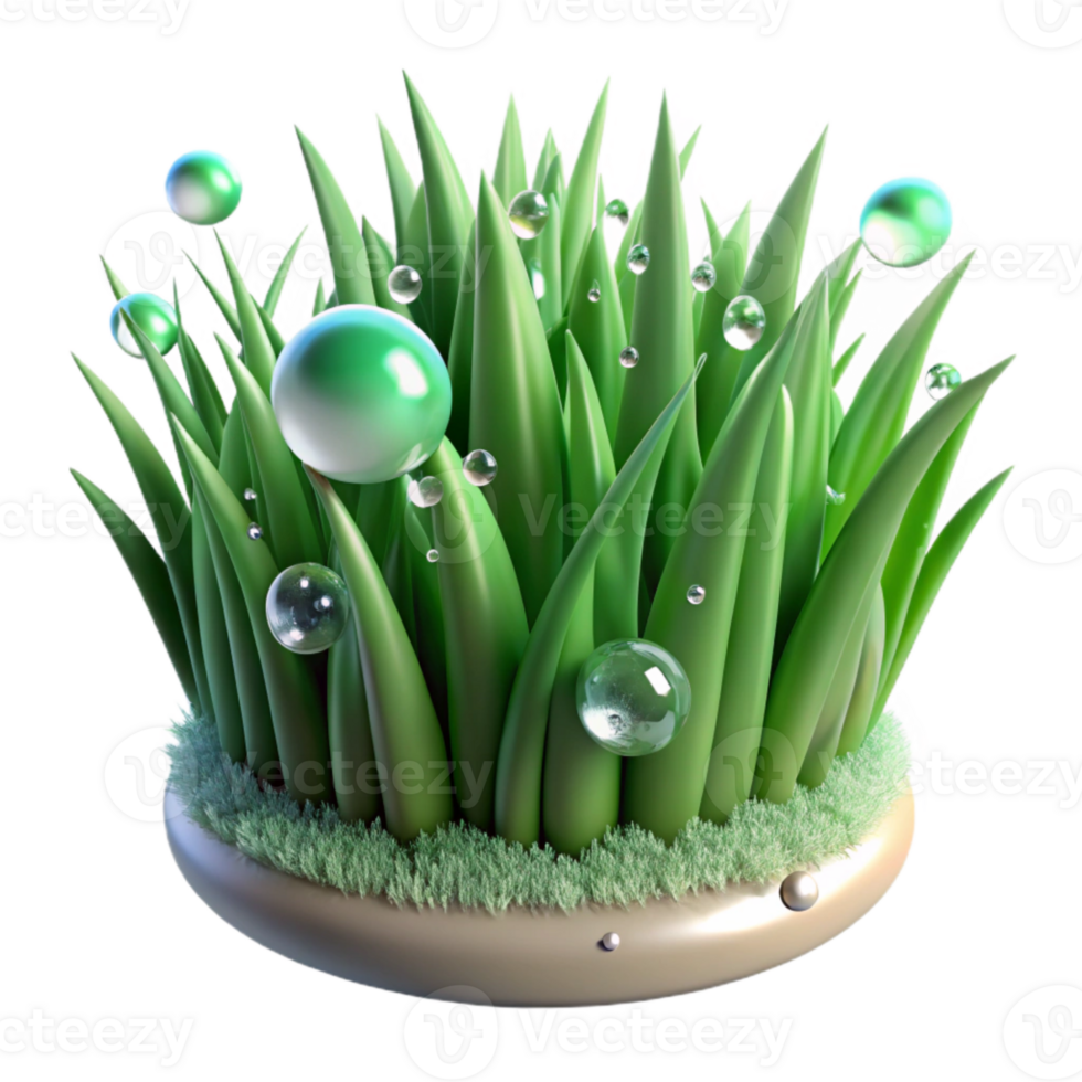 magnificent modern Green Grass Clump with Dew Drops Transparent Background Cutout genuine png