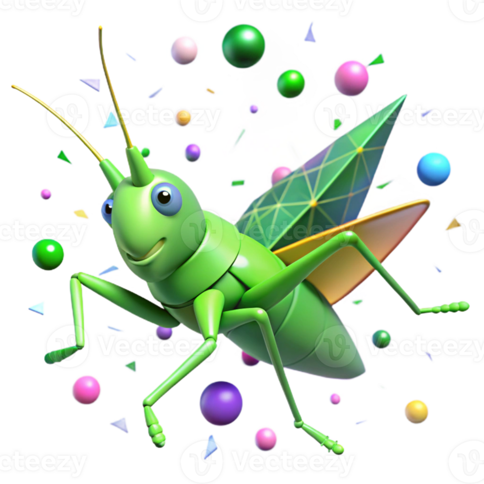 vibrant rustic Green Grasshopper Jumping Isolated genuine png