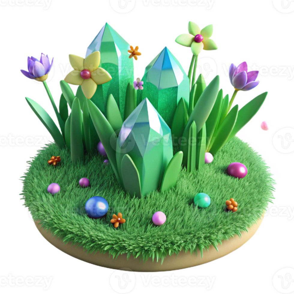 elegant traditional Green Grass Field with Wildflowers Isolated genuine png