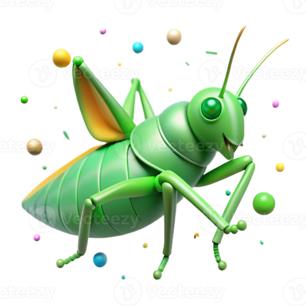 magnificent abstract Green Grasshopper Side View Isolated authentic png