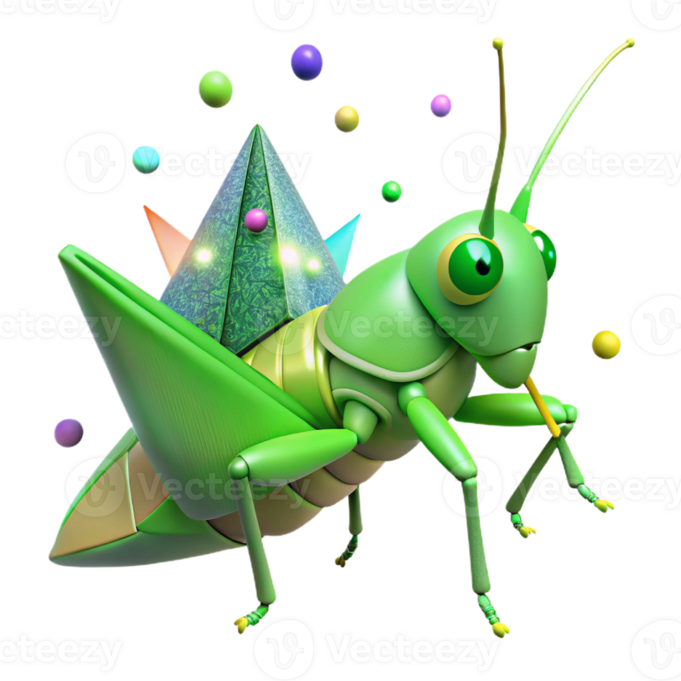 stunning contemporary Green Grasshopper Side View Isolated original png