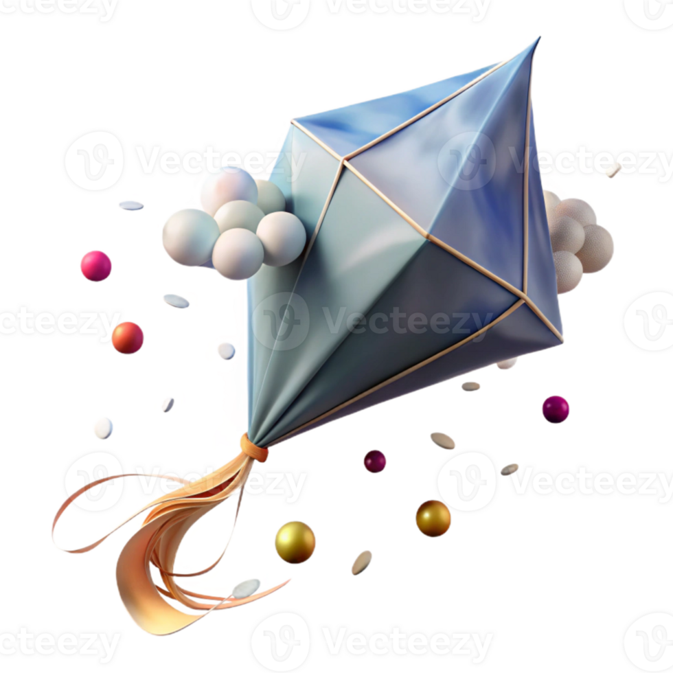 stunning artistic Kite Flying High in Windy Sky Isolated authentic png