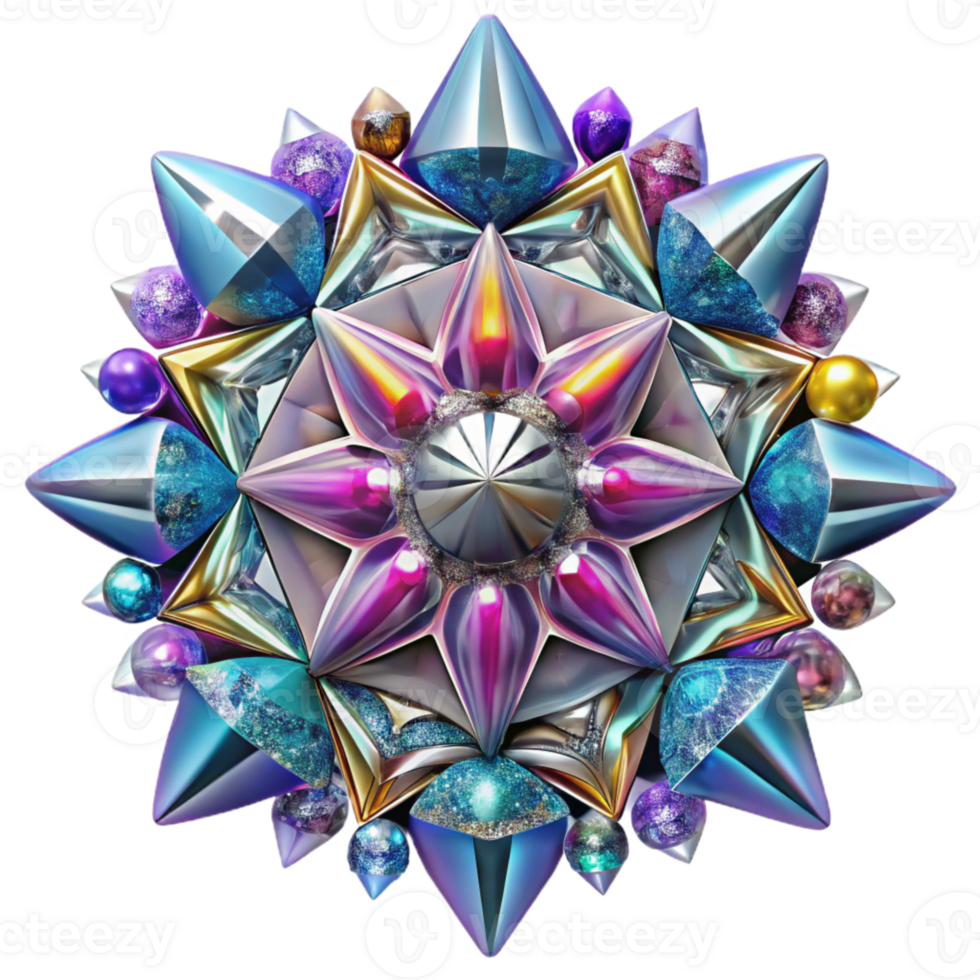 extraordinary minimalist Kaleidoscope Pattern Isolated with Psychedelic Colors png