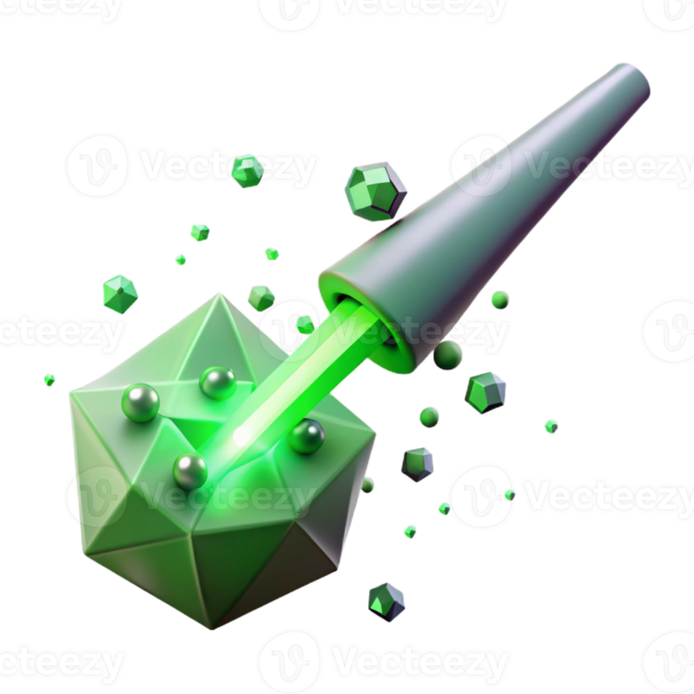 impressive abstract Laser Beam with Green Glow Transparent authentic png