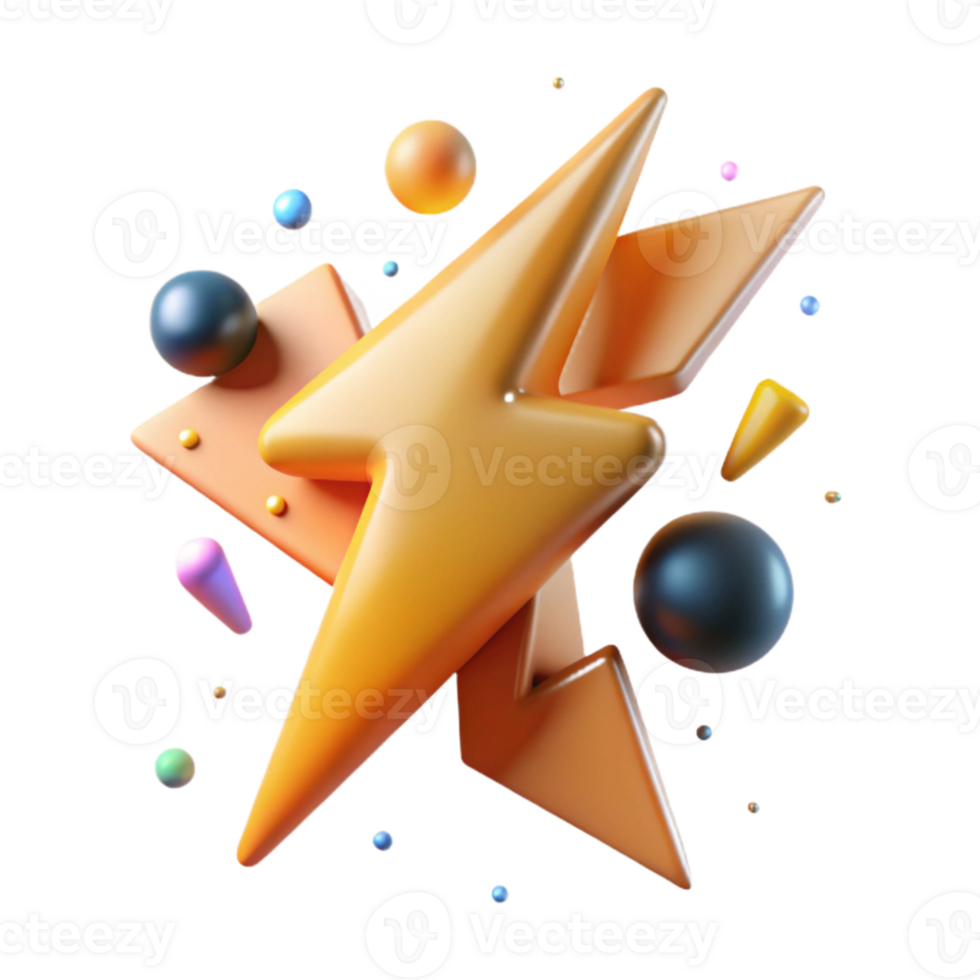 serene contemporary Lightning Strike Cutout with Bright Flash png