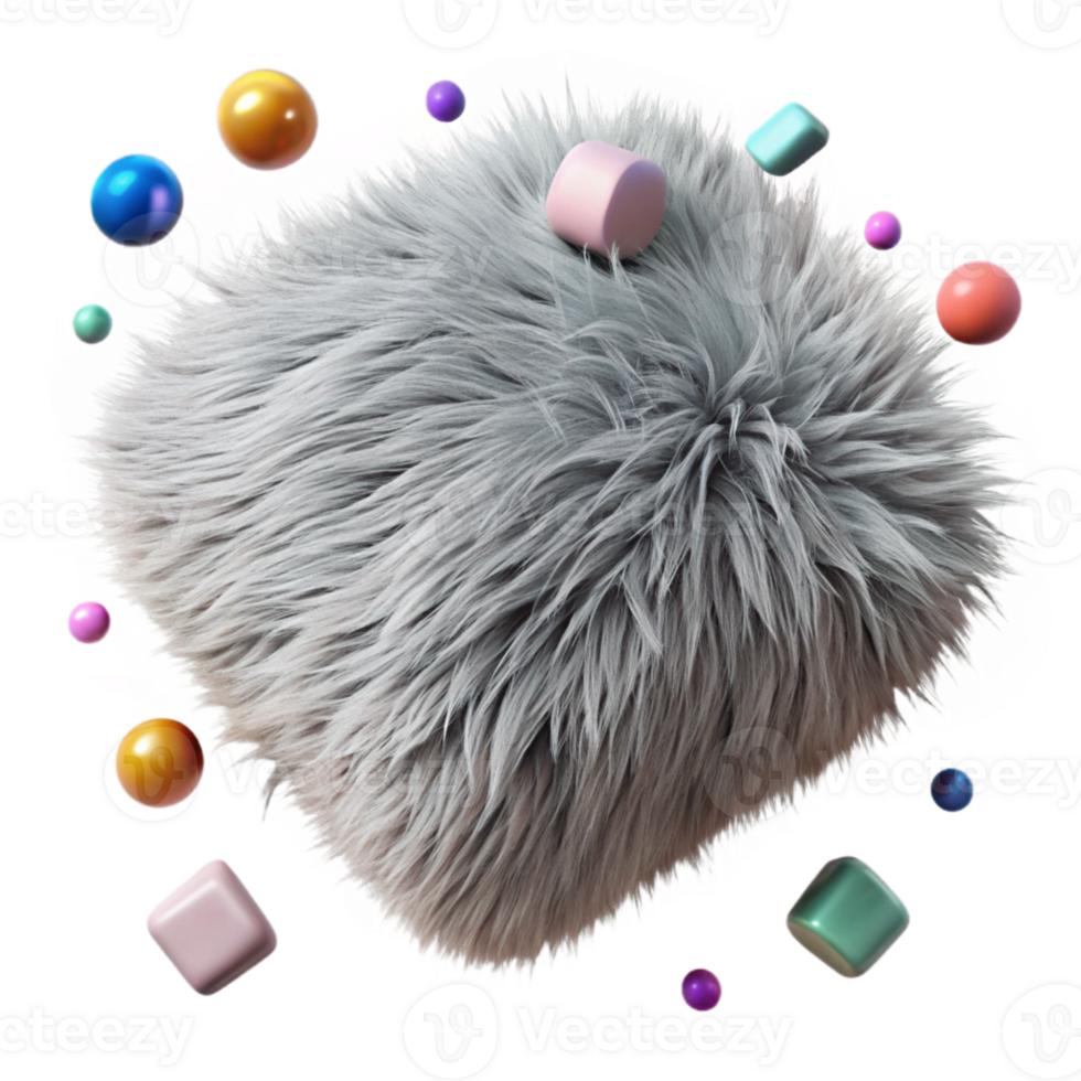 vibrant artistic Mammal Fur Soft and Fluffy Cutout high resolution png