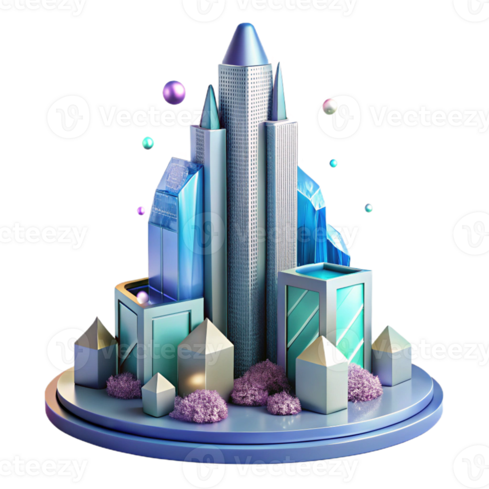 magnificent contemporary Modern Water City Skyscraper Isolated genuine png