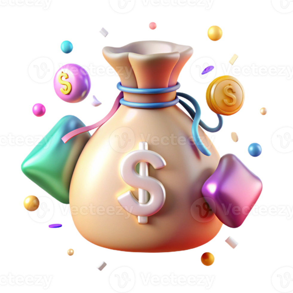 serene abstract Money Bag Dollar Sign Transparent Cutout png