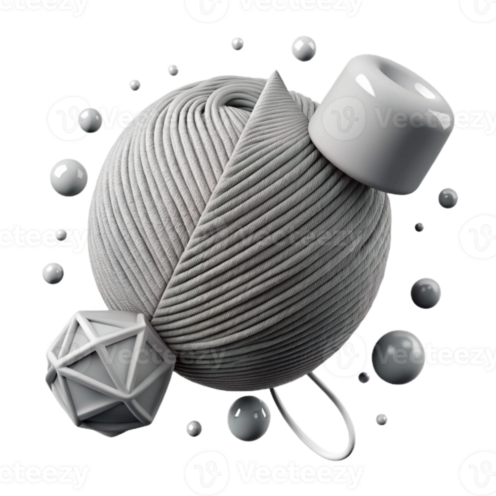 serene creative Monochrome Gray Thread Cutout Transparent Background Subtle detailed png
