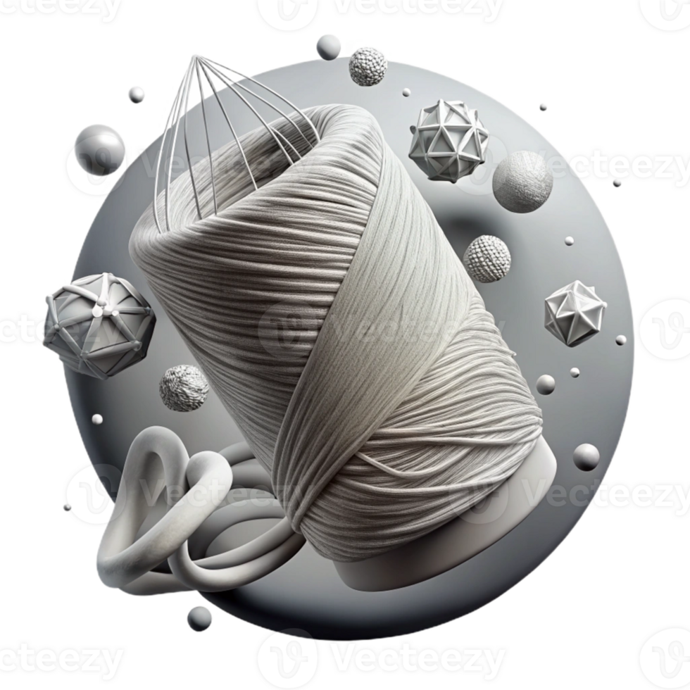 dramatic contemporary Monochrome Gray Thread Cutout Transparent Background Subtle high quality png