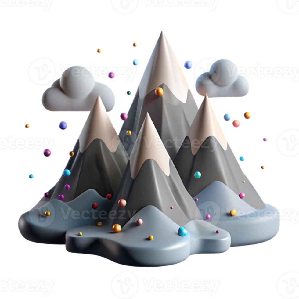 elegant vintage Mountain Peaks Shrouded in Whispering Winds Isolated original png