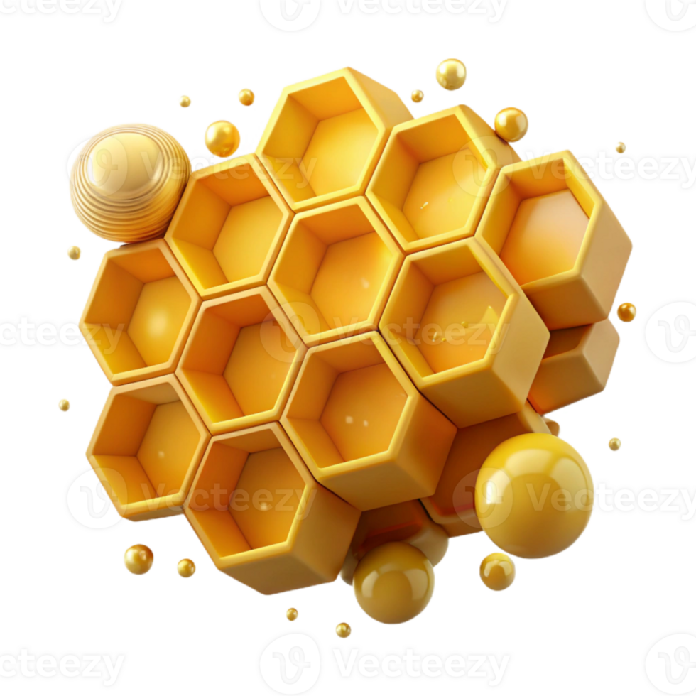 vibrant rustic Mustard Yellow Honeycomb Pattern Isolated Element with Transparent Background original png