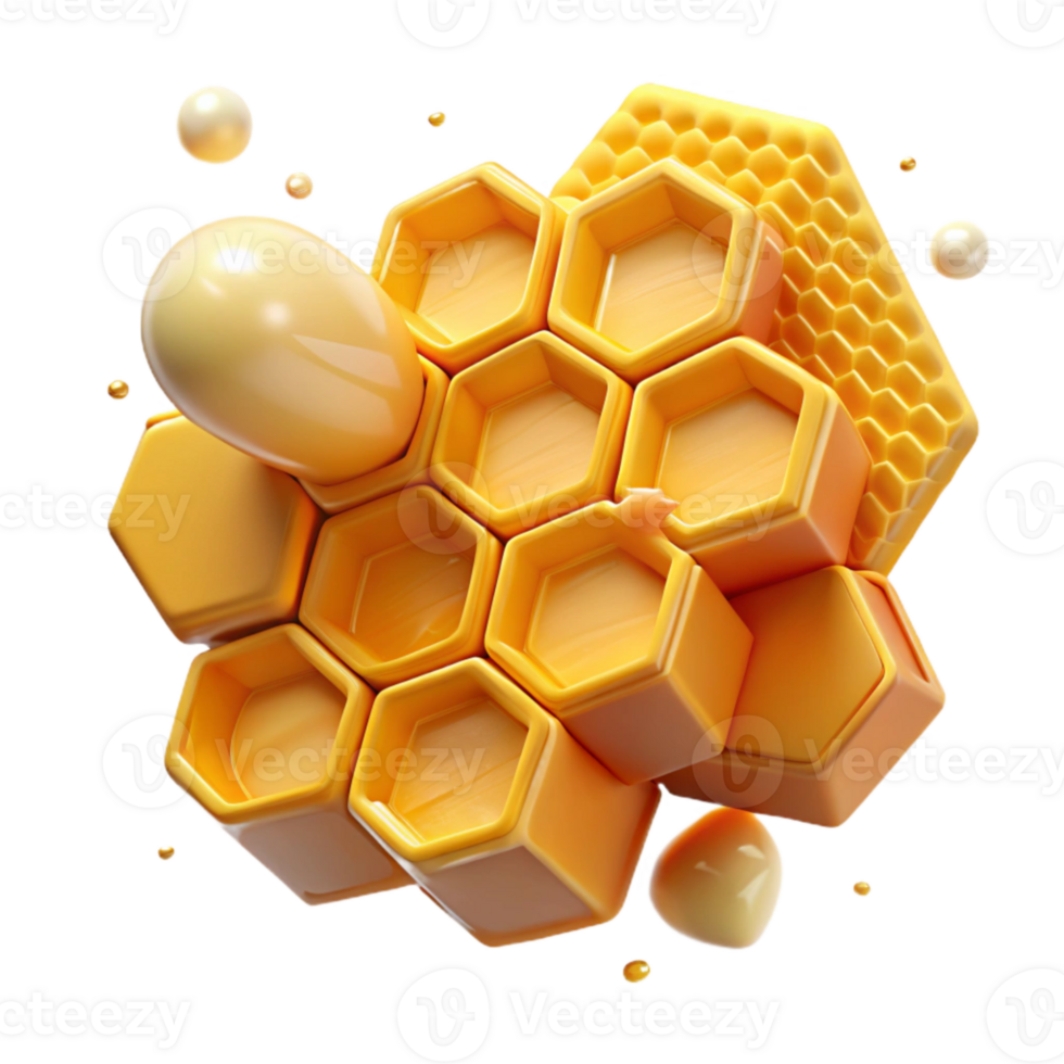 elegant abstract Mustard Yellow Honeycomb Pattern Isolated Element with Transparent Background detailed png
