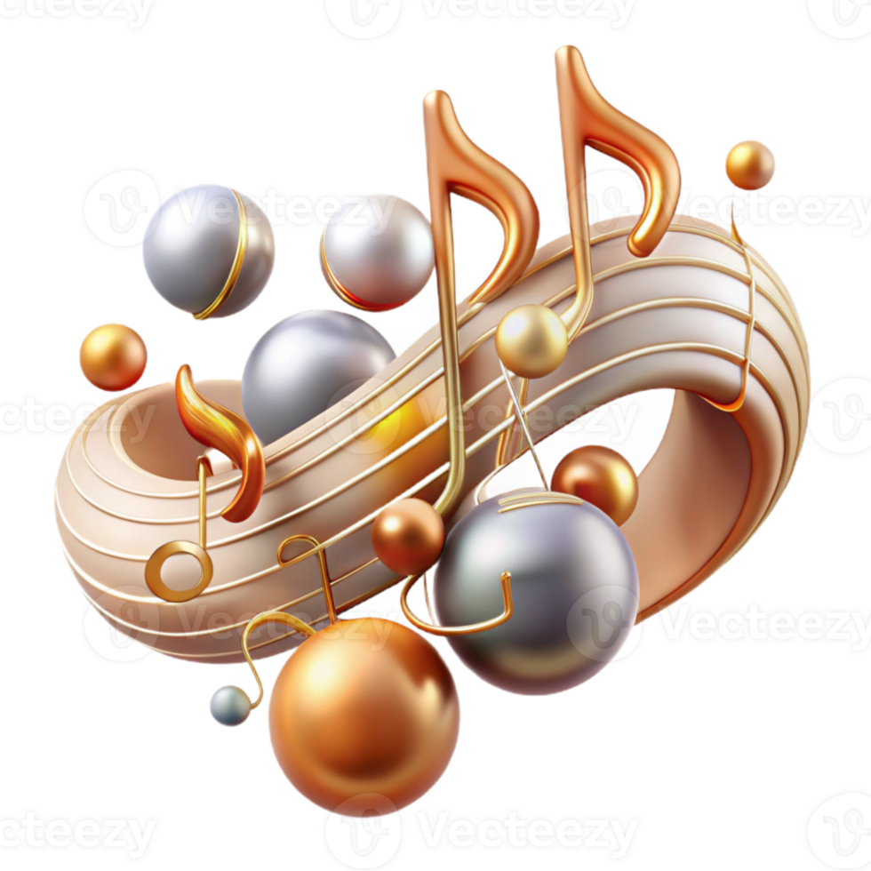 wonderful rustic Music Notes Staff Lines Isolated professional png