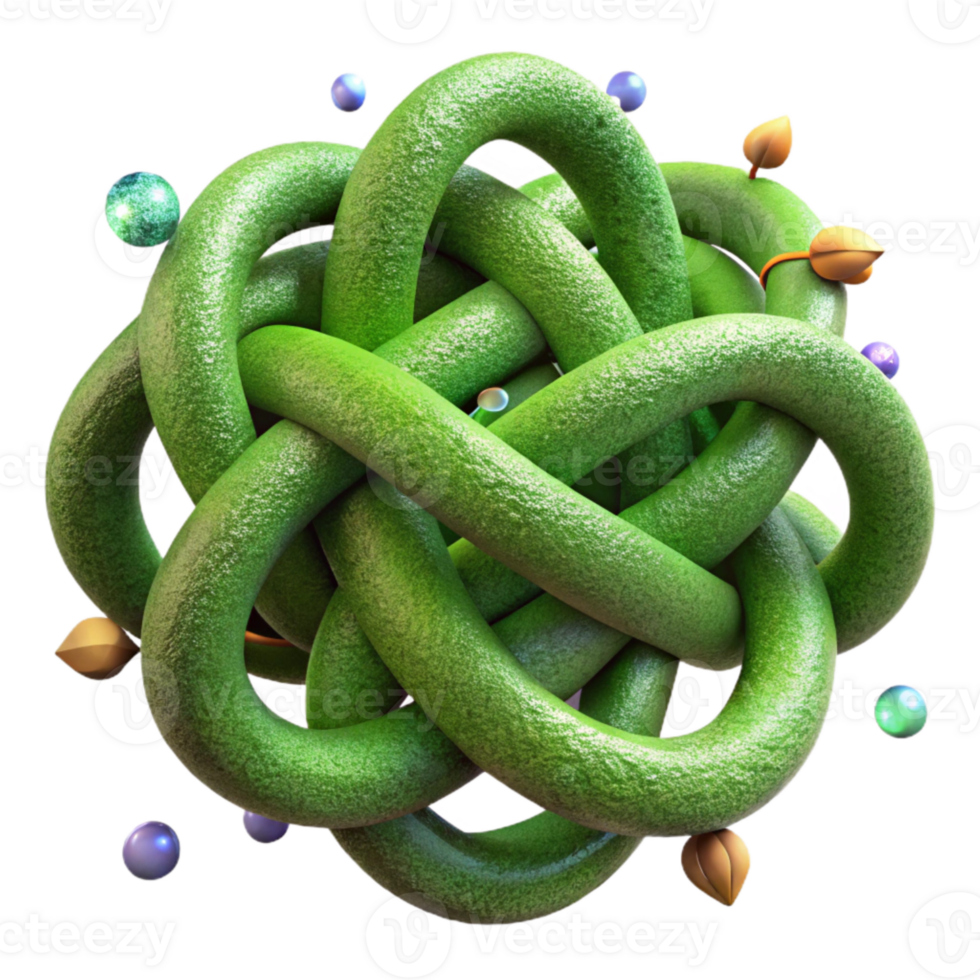 beautiful abstract Moss Green Interwoven Vines Design Isolated Element high quality png