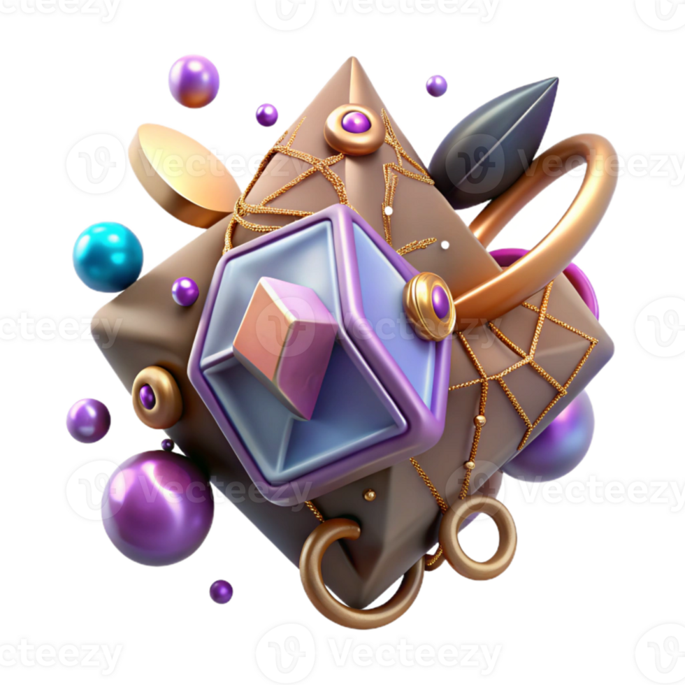 elegant creative Mysterious Amulet Transparent Background with Strange Symbols original png