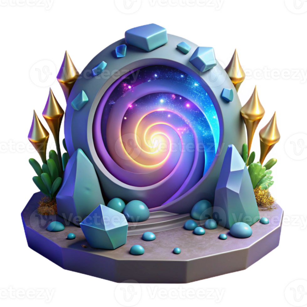 elegant contemporary Mysterious Light Portals with Swirling Energy Isolated professional png