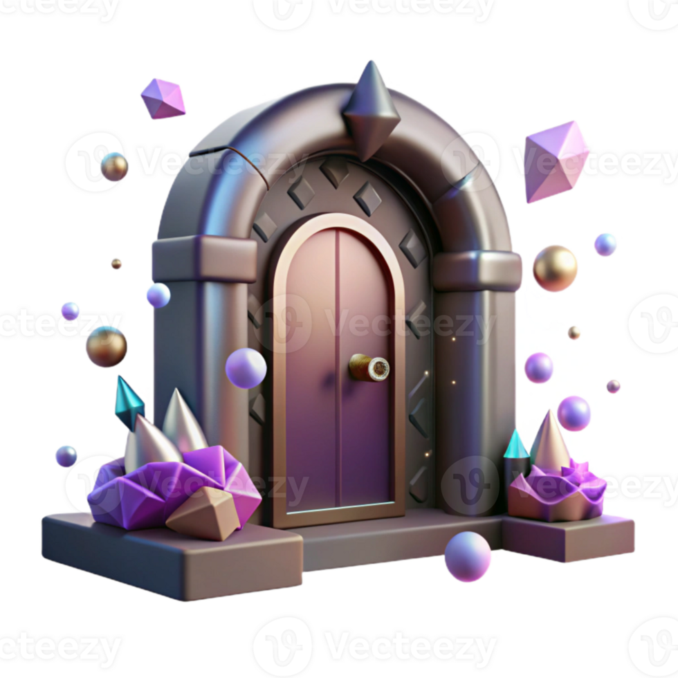 beautiful modern Mysterious Whispering Walls Doorway Dimly Lit Isolated authentic png