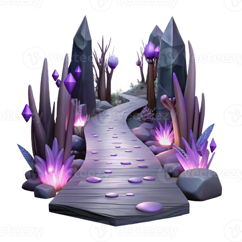 beautiful modern Mysterious Shadowy Forest Path Isolated professional png
