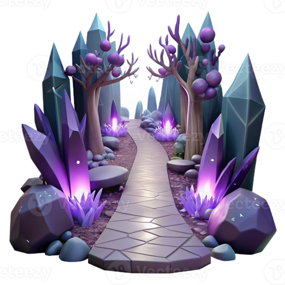magnificent minimalist Mysterious Shadowy Forest Path Isolated detailed png