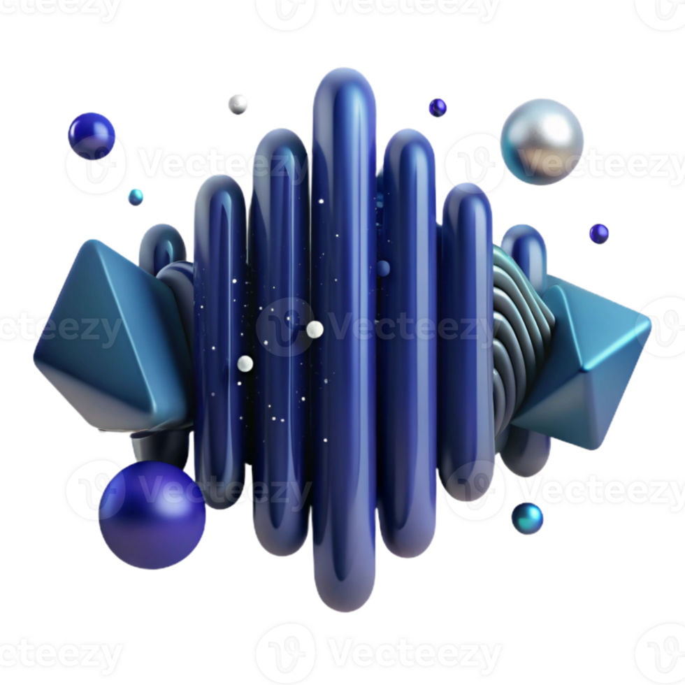 dramatic traditional Navy Blue Abstract Waveform Isolated with Transparent Background and Audio Visualization original png