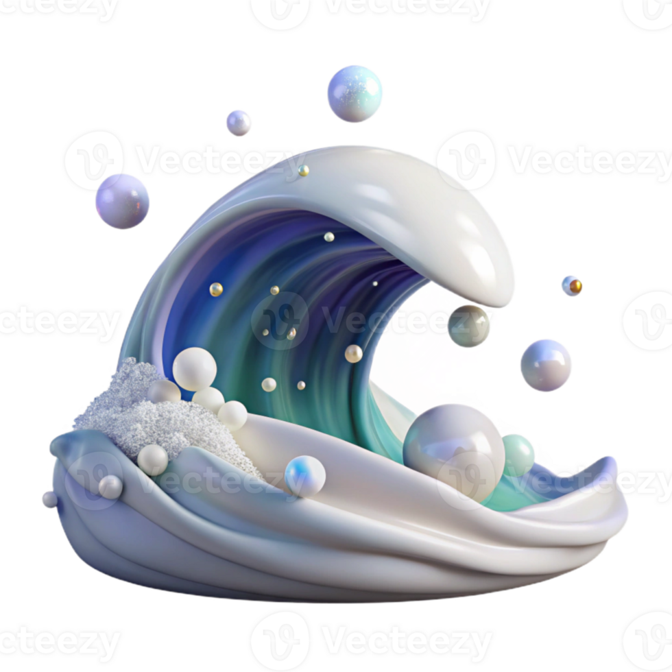 elegant traditional Ocean Wave with White Foam Isolated authentic png