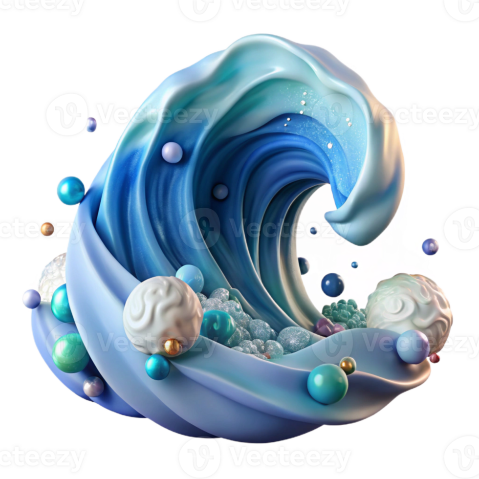 stunning traditional Ocean Wave with Foam Cutout on Transparent Background original png