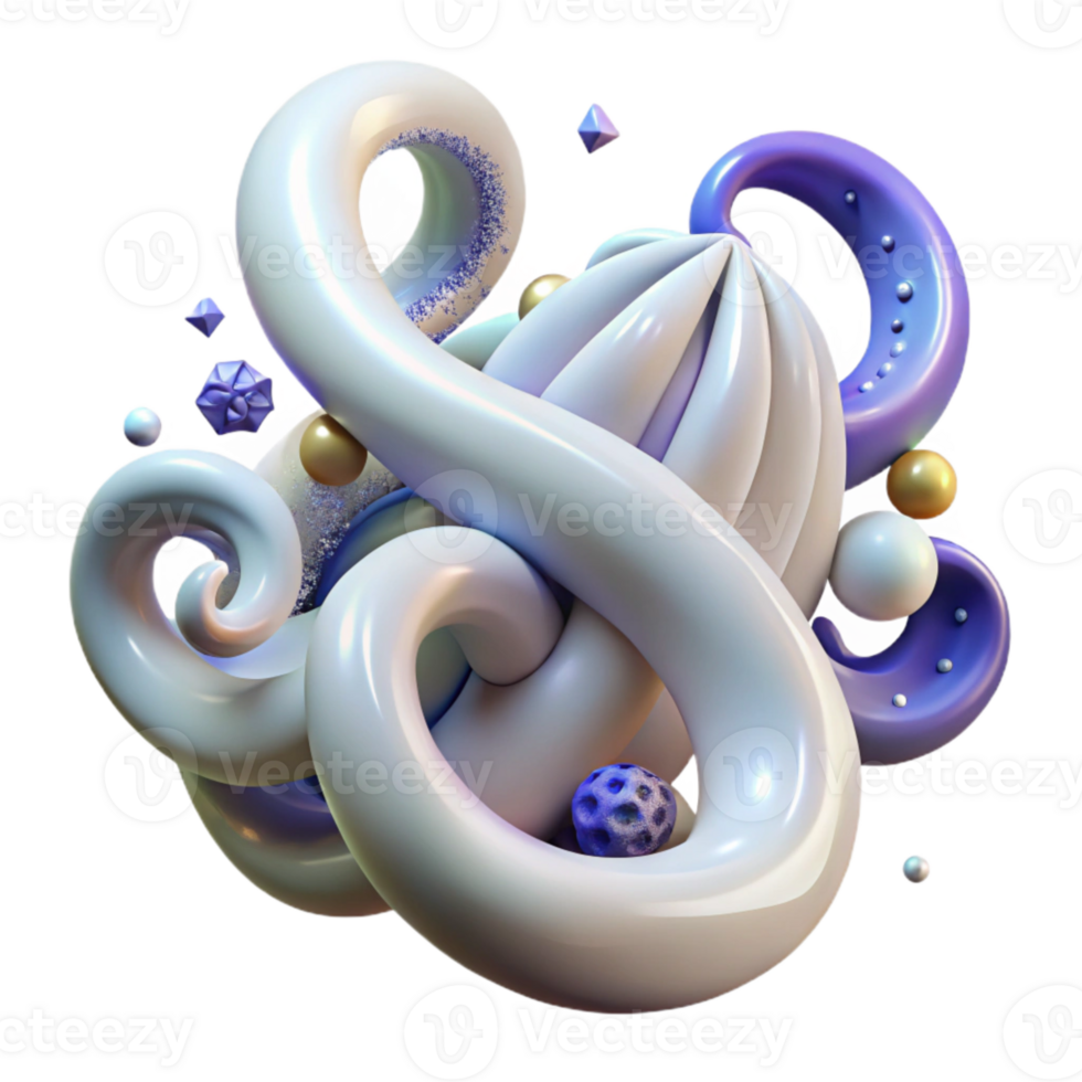 beautiful abstract Octopus Tentacles Curled Up Isolated professional png