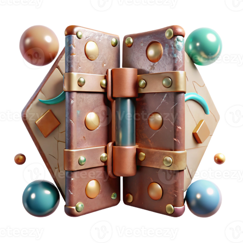 serene modern Old Door Hinge Cutout with Rusty Metal professional png