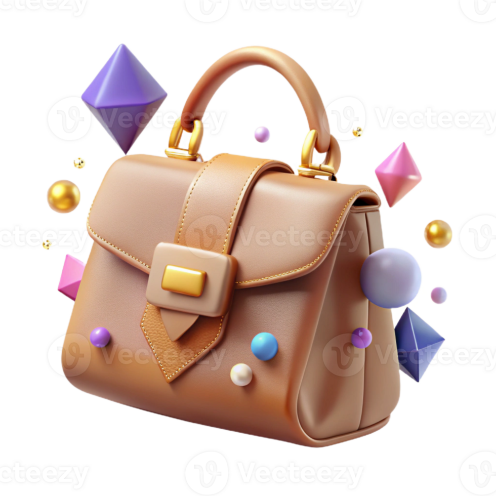 magnificent modern Old Fashioned Handbag Side View Transparent Background detailed png